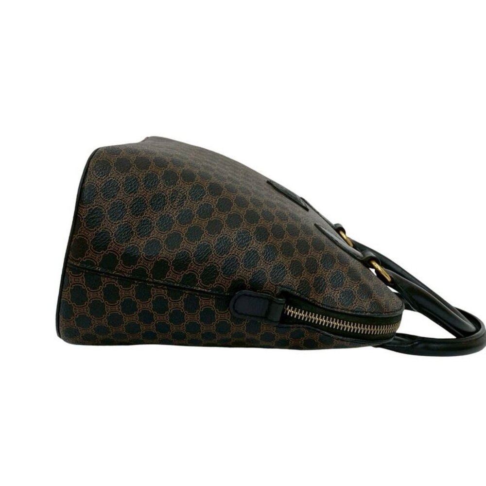 Celine Vintage Macadam Blason Triomphe Pattern Leather Handbag Mini Tote Bag - Picture 6 of 10